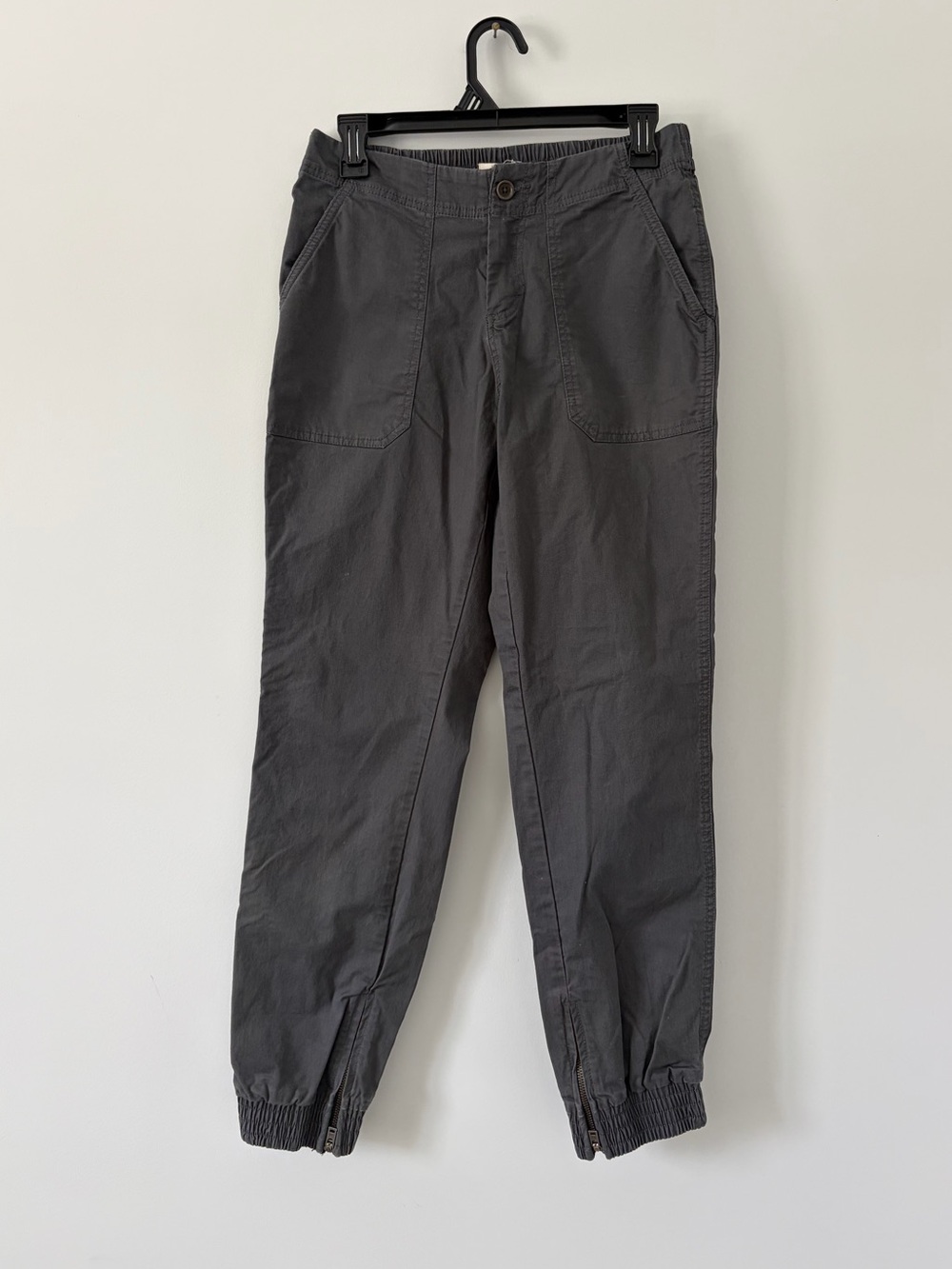 Pact Organic Cotton Side Ankle Zip Casual Utility Joggers Dark Grey Small